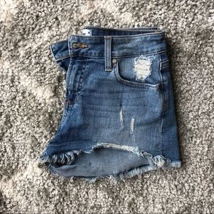Paige Mid-Rise Light Wash Jean Shorts - Size 25